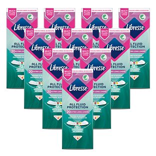Libresse All Fluid Protection Extra Long Inlegkruisjes Multiverpakking 10x20ST Libresse All Fluid Protection Extra Long Inlegkruisjes Multiverpakking 10x20ST