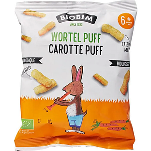 Biobim Biologische Mais Puffs Wortel 6+M 20GR Biobim Biologische Mais Puffs Wortel 6+M 20GR