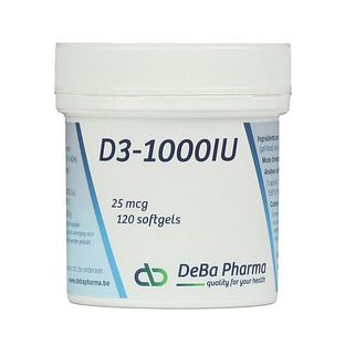 DeBa Pharma Vitamine D3-1000 IU  25 Mcg Softgels 120SG