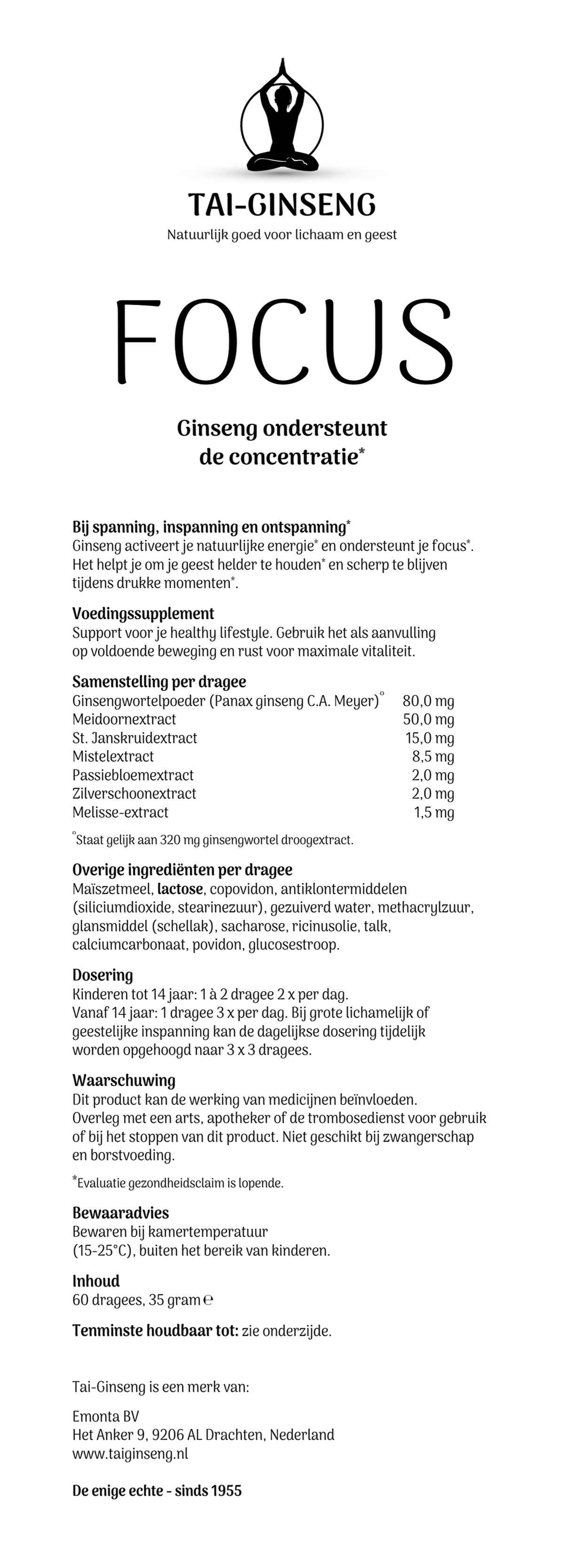 Focus Dragees afbeelding van document #1, leaflet