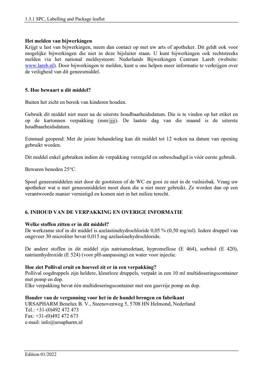 Pollival 0,5mg/ml Oogdruppels afbeelding van document #5, leaflet