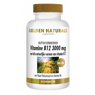 Golden Naturals B12 3000mcg Zuigtabletten 60ZTB Golden Naturals B12 3000mcg Zuigtabletten 60ZTB
