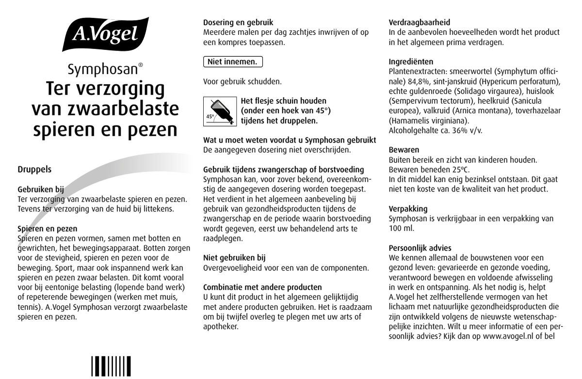 Symphosan® Spieren en Pezen Druppels afbeelding van document #1, instructions