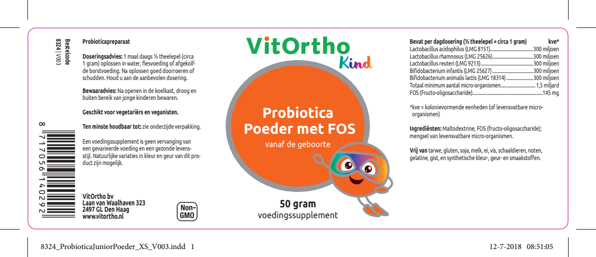 Kind Biotica Poeder met FOS afbeelding van document #1, label