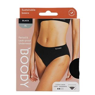Boody Menstruatieondergoed Bikinislip Zwart Licht / Normaal Maat XL 1ST Boody Menstruatieondergoed Bikinislip Zwart Licht / Normaal Maat XL 1ST