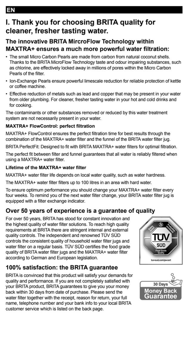 Waterfilterkan Marella Blauw XL + 1 Maxtra Filterpatroon afbeelding van document #37, instructions