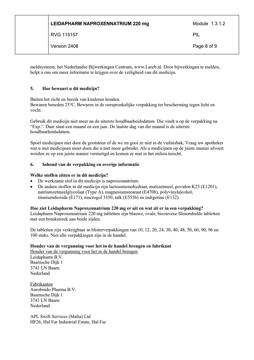 Naproxennatrium 220mg Tabletten afbeelding van document #8, leaflet
