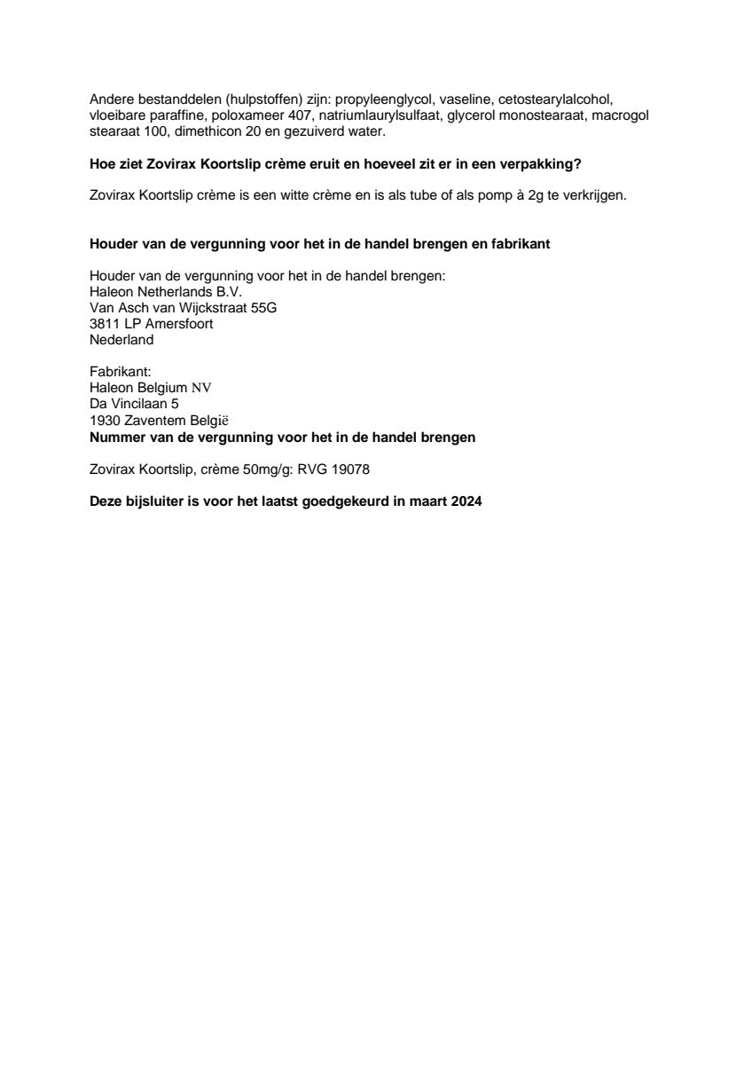 Koortslip crème (pomp) afbeelding van document #6, leaflet