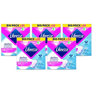 Libresse Dailies V-Protection Regular Inlegkruisjes Multiverpakking 5x58ST