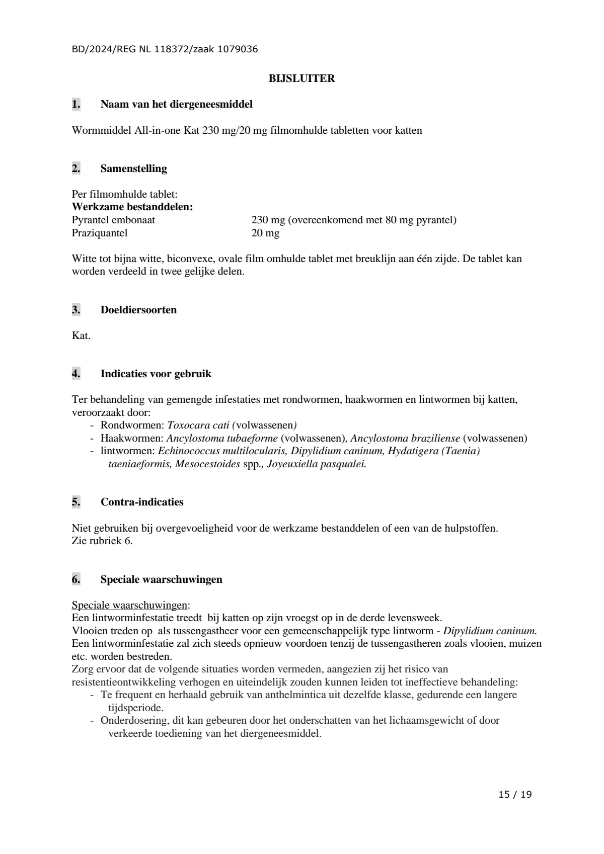 Wormmiddel all-in-one Kat afbeelding van document #15, leaflet