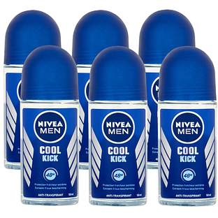 Nivea Men Cool Kick Roll-on Voordeelverpakking 6x50ML