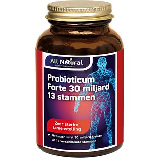 All Natural Probioticum Forte 30 miljard 13 stammen Capsules 60VCP All Natural Probioticum Forte 30 miljard 13 stammen Capsules 60VCP