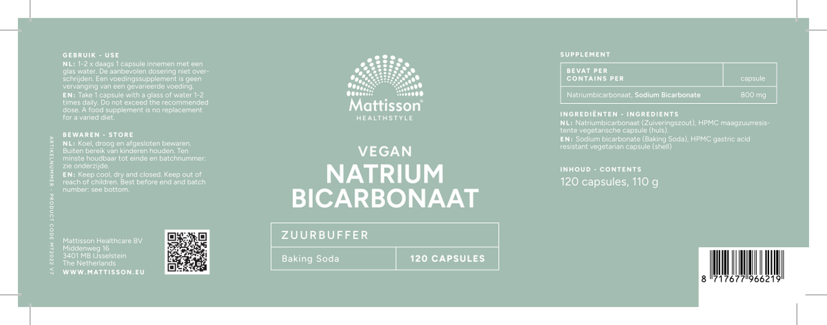 Natriumbicarbonaat Capsules afbeelding van document #1, label