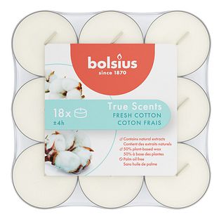 Bolsius True Scents Fris Katoen Geurtheelichten 18ST