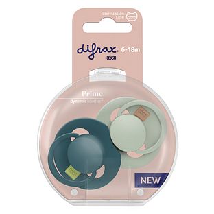 Difrax LOVI Prime Pacifier 6-18 Months - Pistachio/Green 2ST