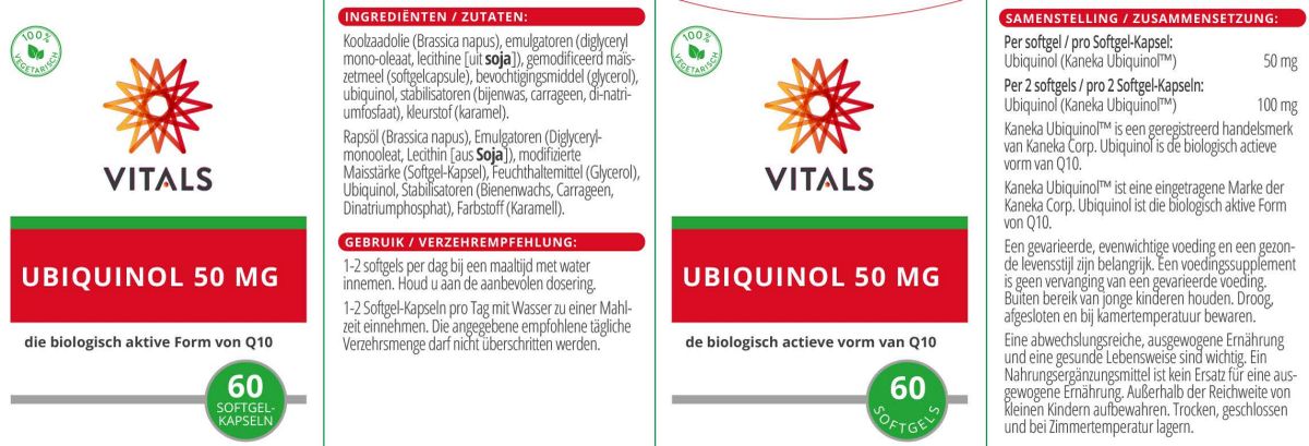 Ubiquinol 50mg Softgels afbeelding van document #1, label