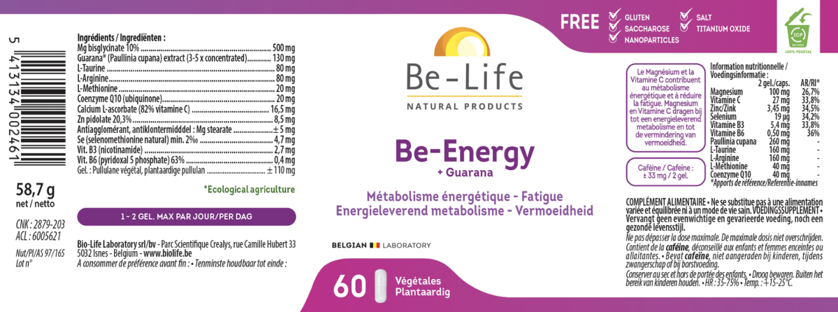 Be-Energy Capsules afbeelding van document #1, label