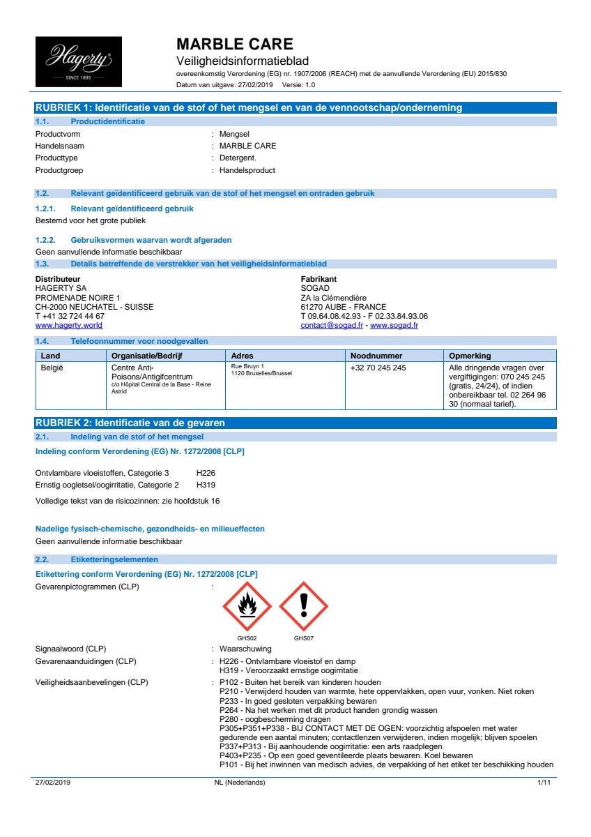 Marble Care Marmer Reiniger afbeelding van document #1, info_folder