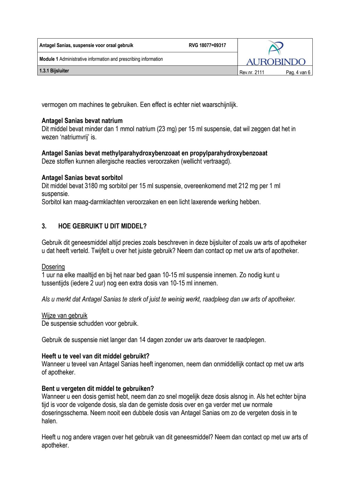 Antagel Sanias Suspensie afbeelding van document #4, leaflet