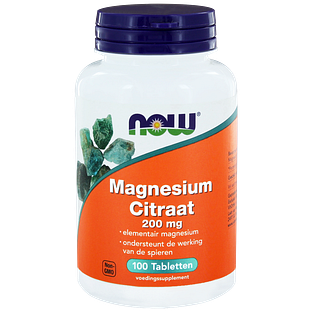 NOW Magnesium Citraat 200mg Tabletten 100TB