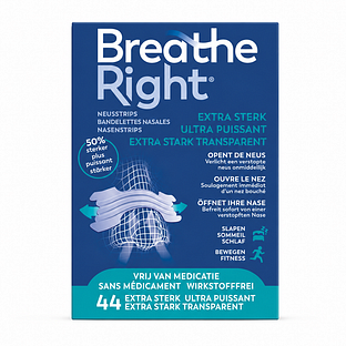 Breathe Right Neusstrips Transparant Extra Sterk 44ST