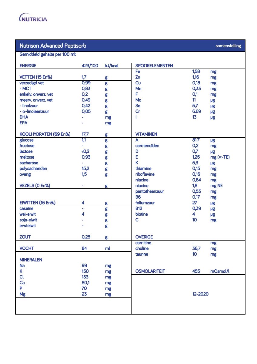 Nutrison Advanced Peptisorb afbeelding van document #1, info_folder