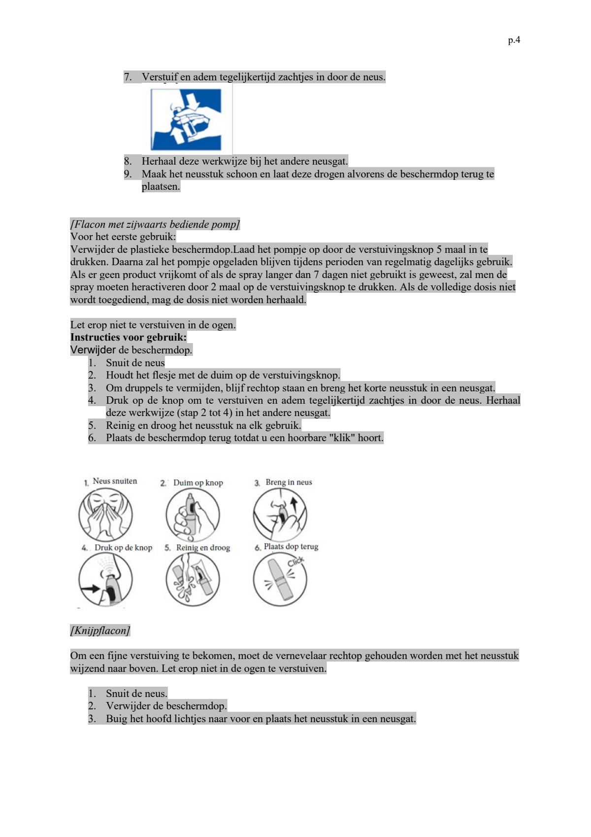 Xylometazoline HCI 1 mg/ml Neusspray bij een verstopte neus afbeelding van document #4, leaflet
