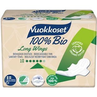 Vuokkoset Maandverband Long Wings Bio 10ST