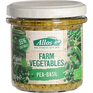 Allos Groentepread Doperwt Basilicum 135GR Allos Groentepread Doperwt Basilicum 135GR