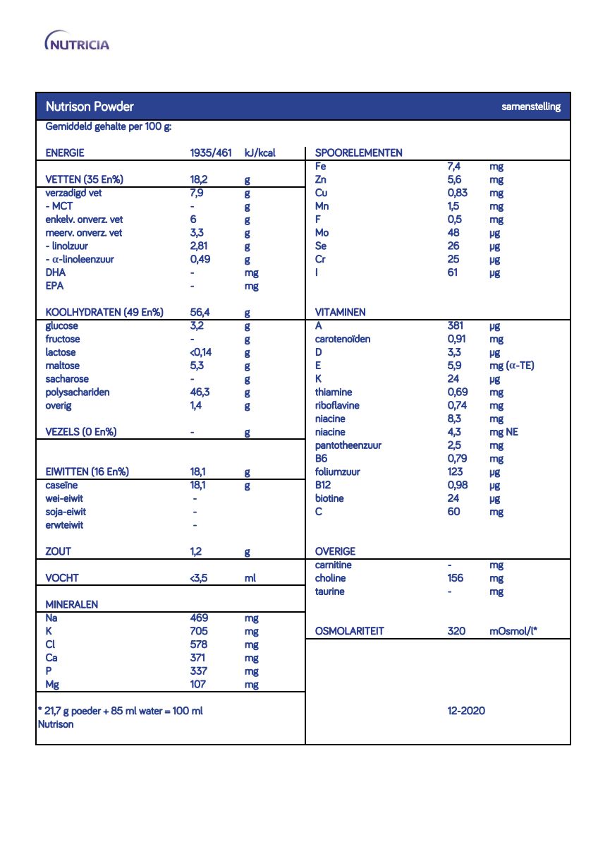 Nutrison Poeder afbeelding van document #1, info_folder