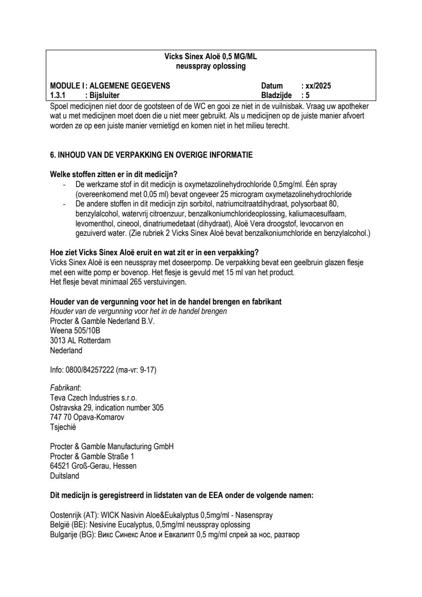 Sinex Aloe Neusspray afbeelding van document #5, leaflet