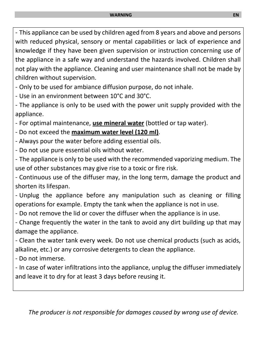 Empire Aroma Diffuser afbeelding van document #5, instructions