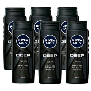 Nivea Men Deep Clean Shower Gel Voordeelverpakking 6x500ML