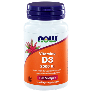 NOW Vitamine D3 2000 IE Softgels 120SG