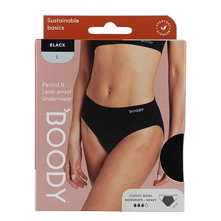 Boody Menstruatieondergoed Bikinislip Zwart Normaal/Hevig Maat L 1ST