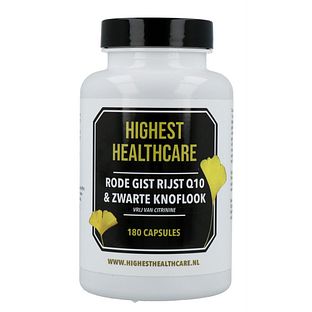 Highest Healthcare Rode Rijst Q10 & Zwarte Knoflook Capsules 180CP