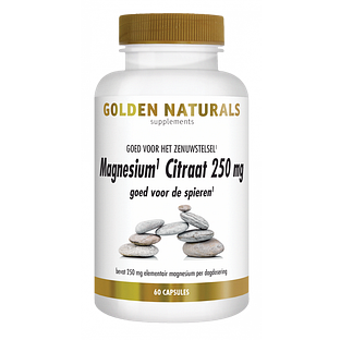 Golden Naturals Magnesium Citraat 250mg Capsules 60VCP Golden Naturals Magnesium Citraat 250mg Capsules 60VCP