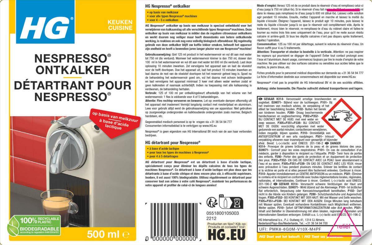 Keuken Nespresso Ontkalker afbeelding van document #1, label