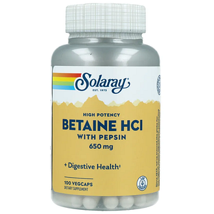 Solaray Betaine HCI 650mg Capsules 100CP