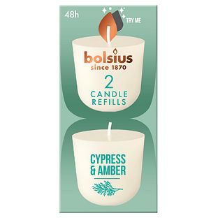 Bolsius Cypress & Amber Candle Refills 2ST