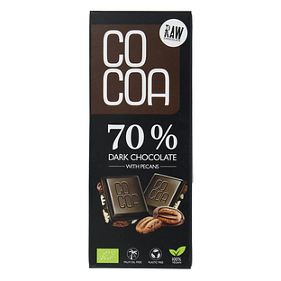 Cocoa 70% Dark Chocolate Pecan Reep 40GR