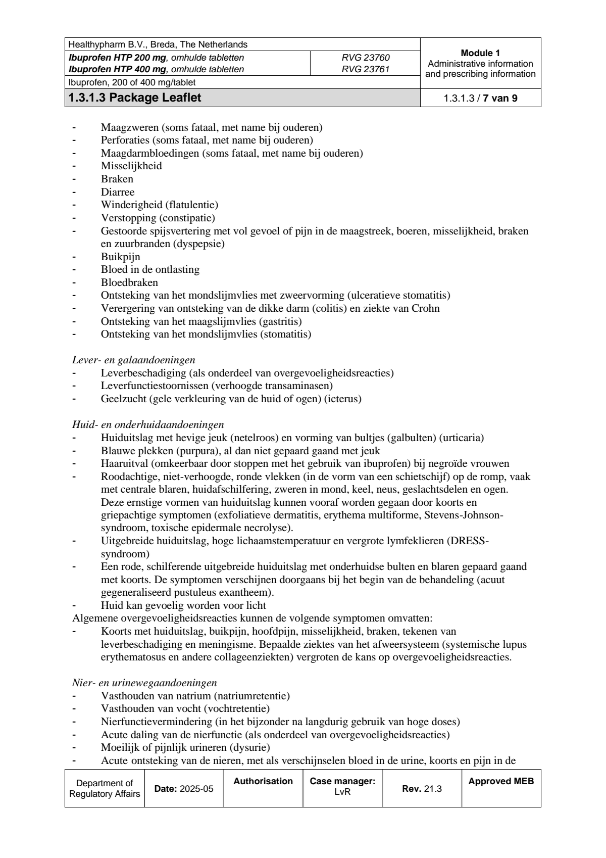 Ibuprofen HTP 400mg Tabletten afbeelding van document #7, leaflet