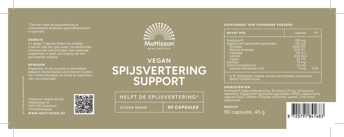 Spijsvertering Support Capsules afbeelding van document #1, label