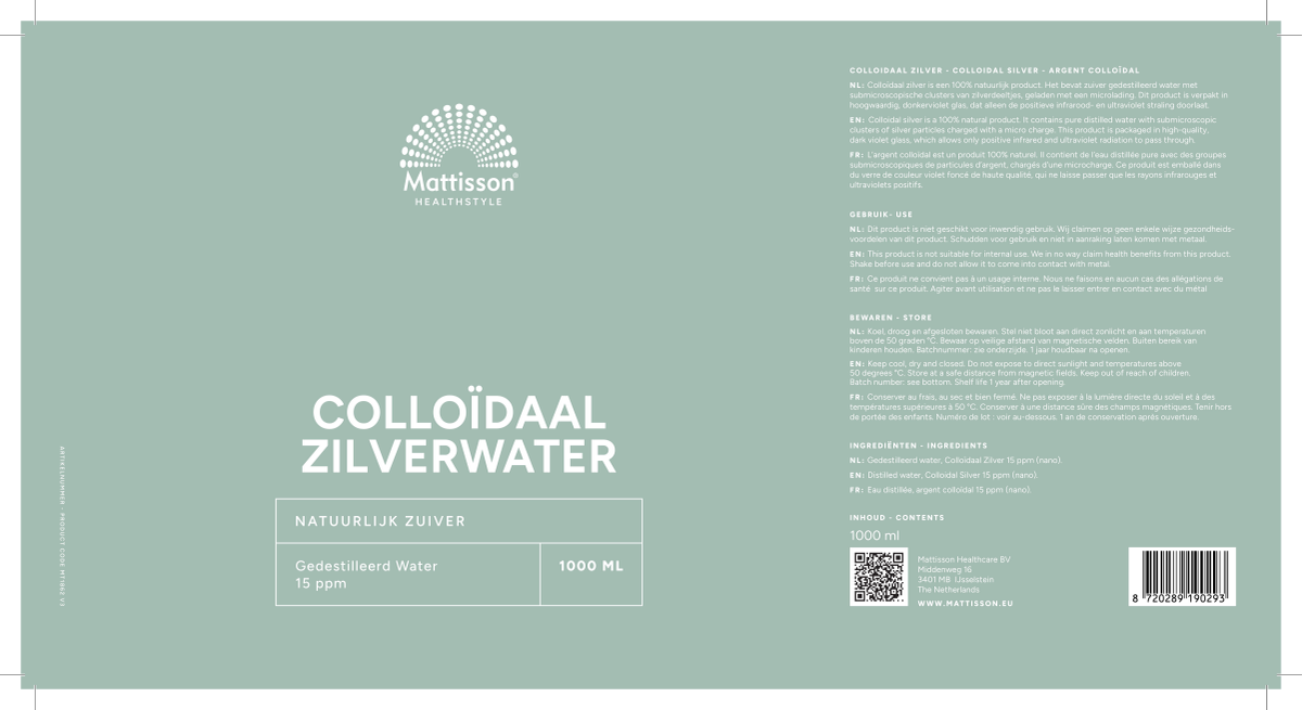 Colloïdaal Zilver 15 ppm afbeelding van document #1, label