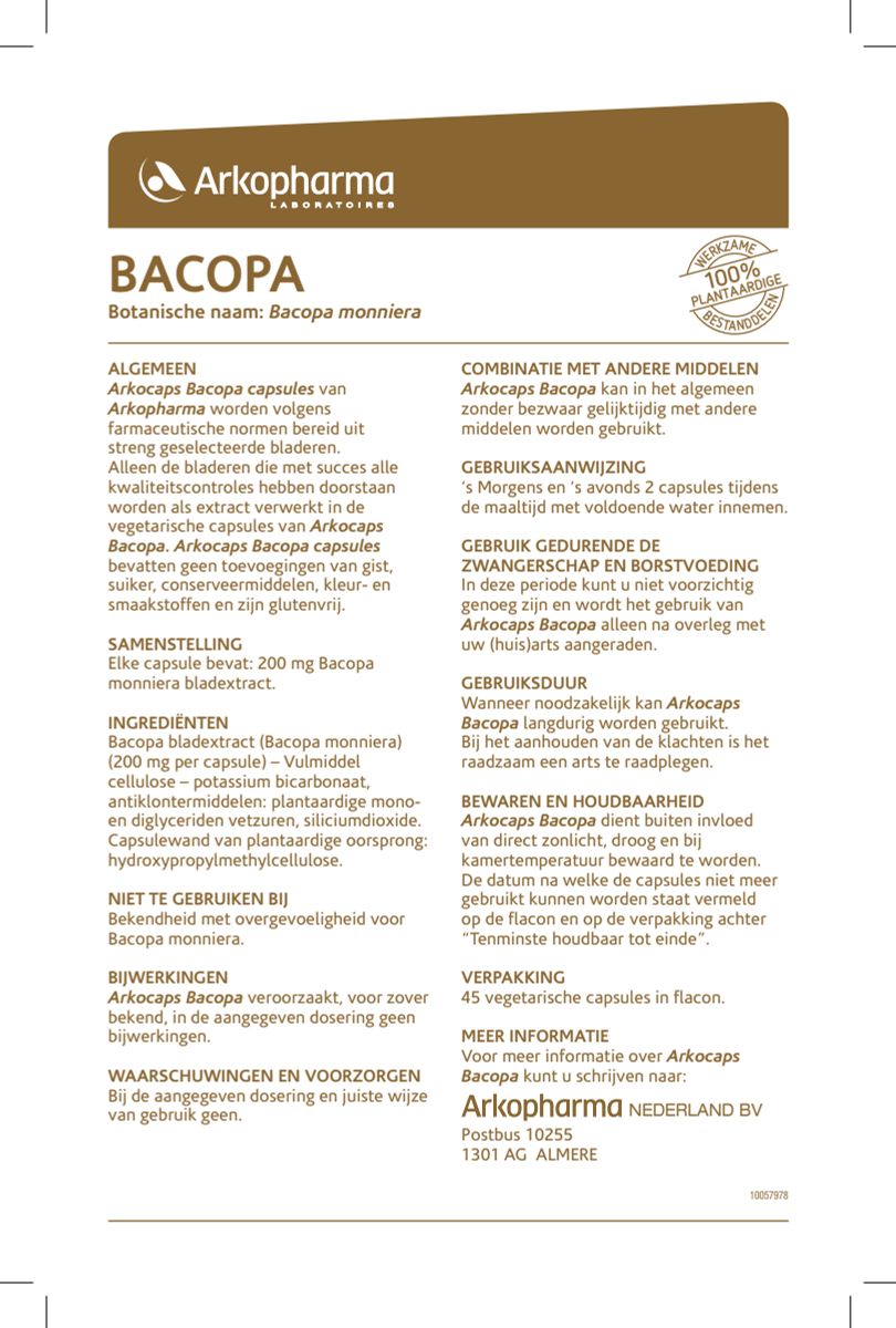 Bacopa Capsules afbeelding van document #1, instructions