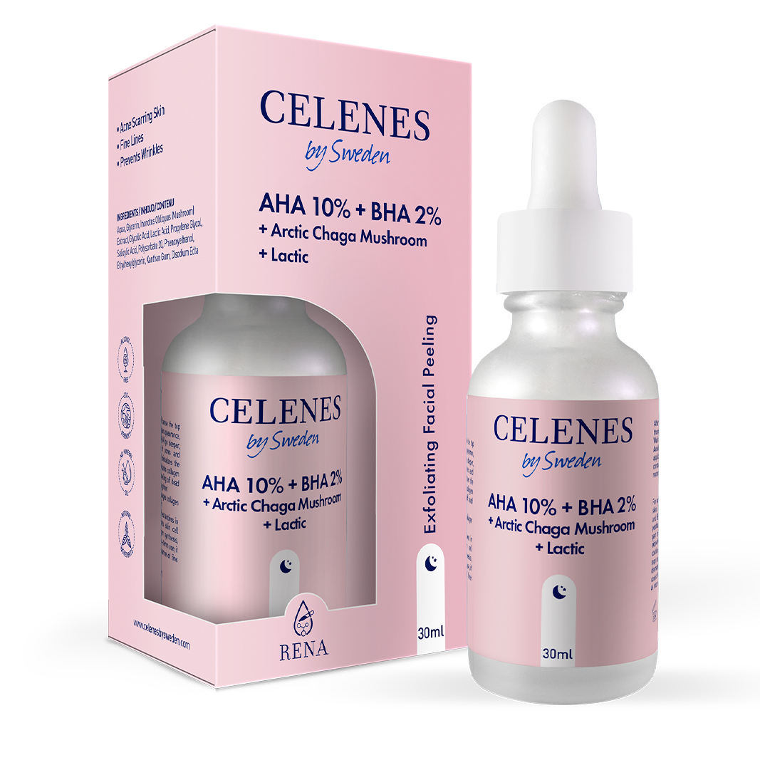 Celenes by Sweden AHA 8% + BHA 2% + Lactic + Arctic Chaga Mushroom Facial Peeling afbeelding