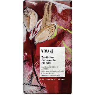 Vivani Chocolade Puur Amandelen, Caramel & Peperkoek kruiden 80GR