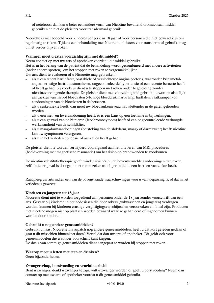Pleister 10mg Invisipatch afbeelding van document #2, leaflet