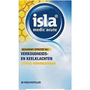 isla Medic Acute Citrus Honing Keelpastilles - bij verkoudheids- en keelklachten 20ST