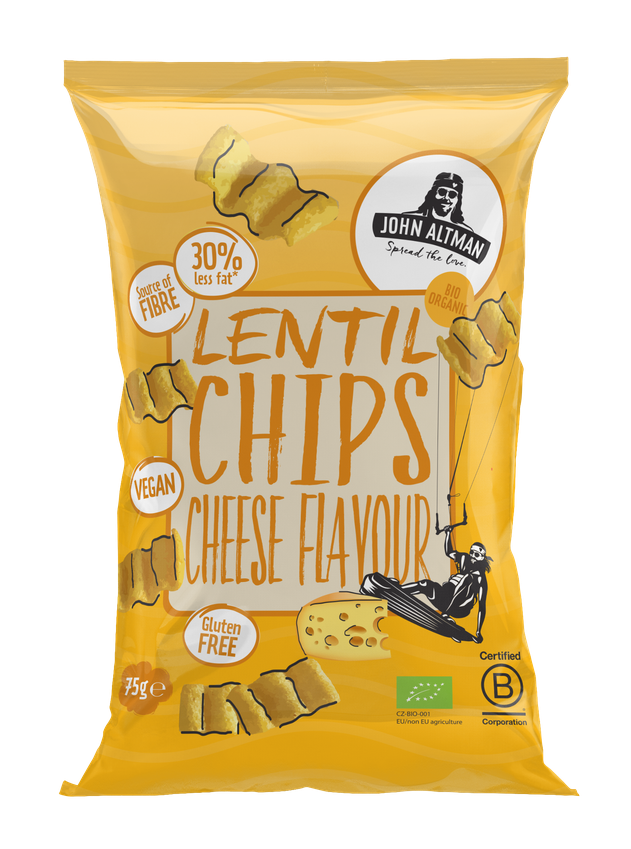 John Altman Lentil Chips Cheese Flavour Bio afbeelding